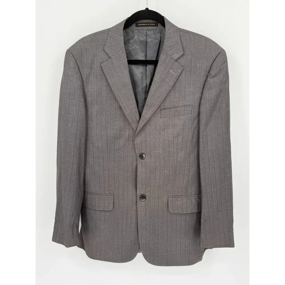 Porto Filo Men's Gray 2 Button Super 160's Sport Coat Blazer 38R Model S035